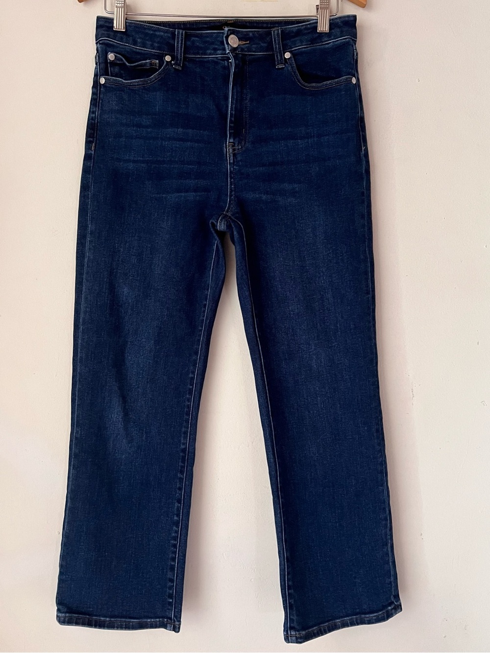Quince Stretch High Rise Straight Jeans Dark Wash Sz 29